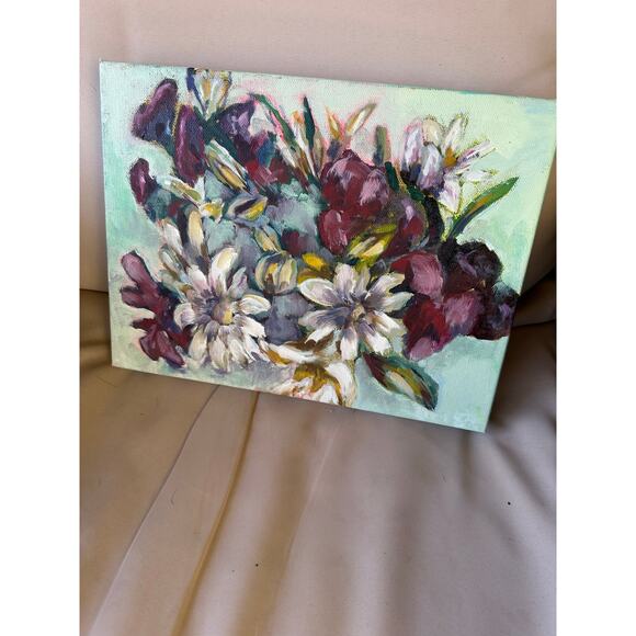 OOAK Oil Painting November Bouquet on Gallery Wrapped canvas - Picture 3 of 5